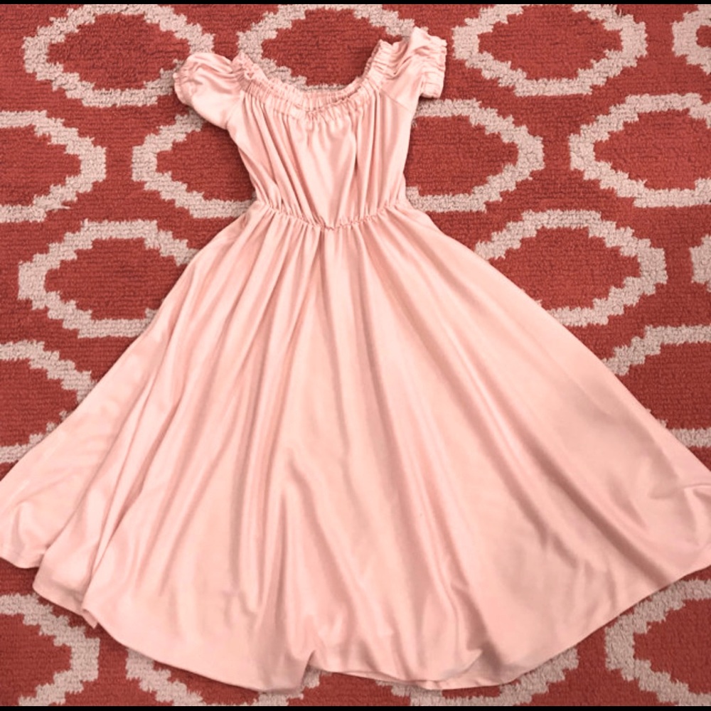 Light pink long Maxi Dress 3/4